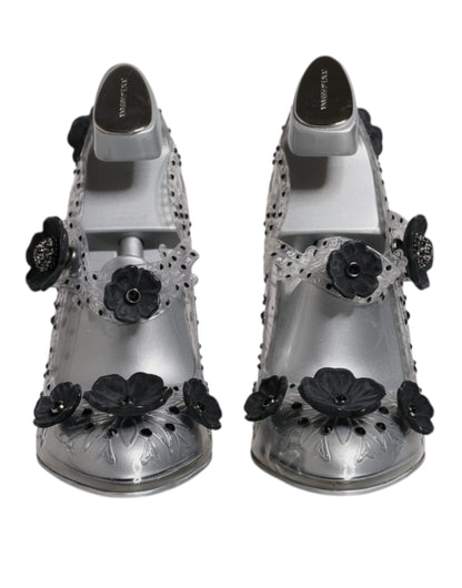 Туфлі Dolce &amp; Gabbana Clear Floral Crystal CINDERELLA на підборах