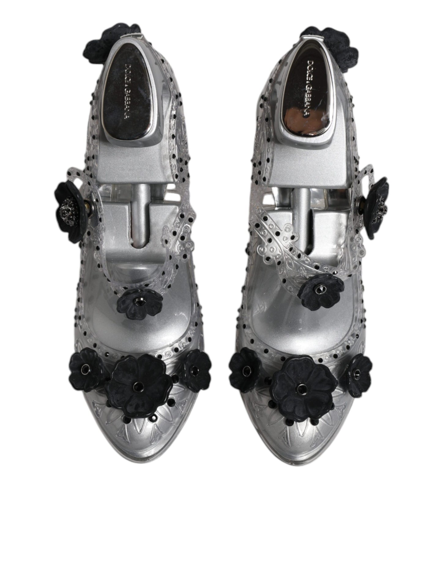 Туфлі Dolce &amp; Gabbana Clear Floral Crystal CINDERELLA на підборах