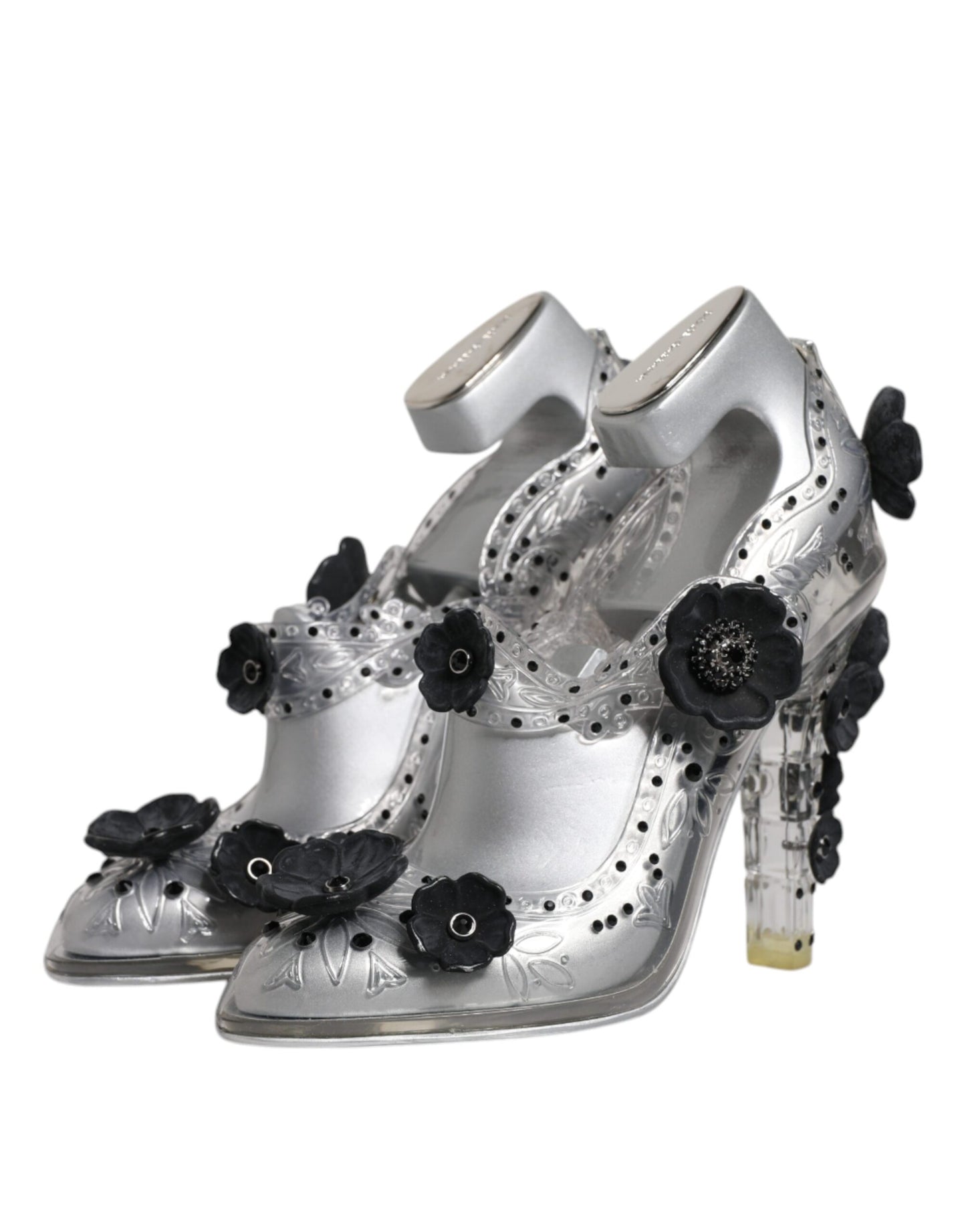 Туфлі Dolce &amp; Gabbana Clear Floral Crystal CINDERELLA на підборах