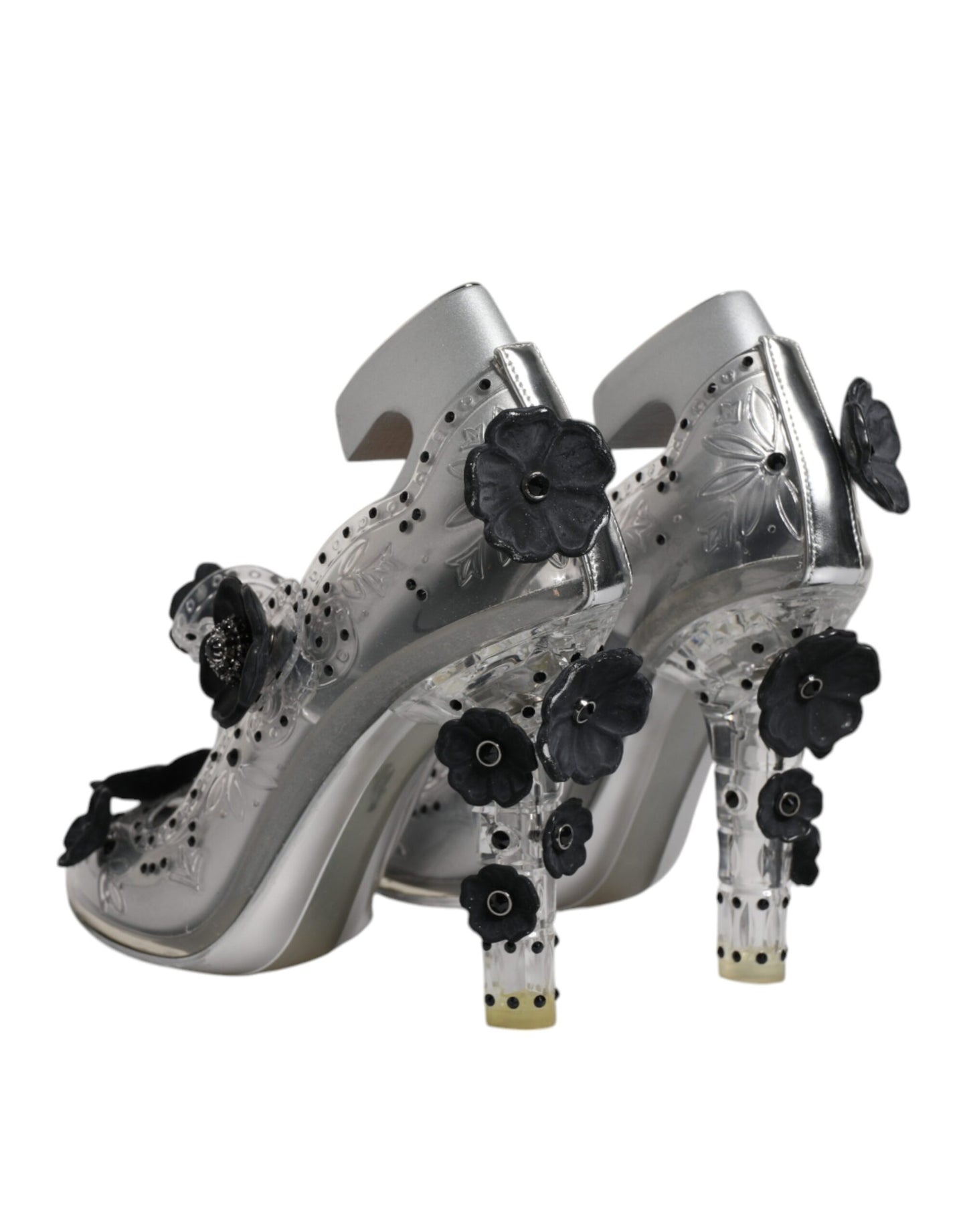 Туфлі Dolce &amp; Gabbana Clear Floral Crystal CINDERELLA на підборах