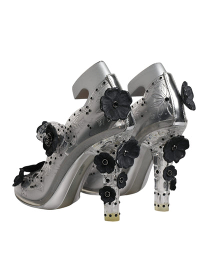 Туфлі Dolce &amp; Gabbana Clear Floral Crystal CINDERELLA на підборах