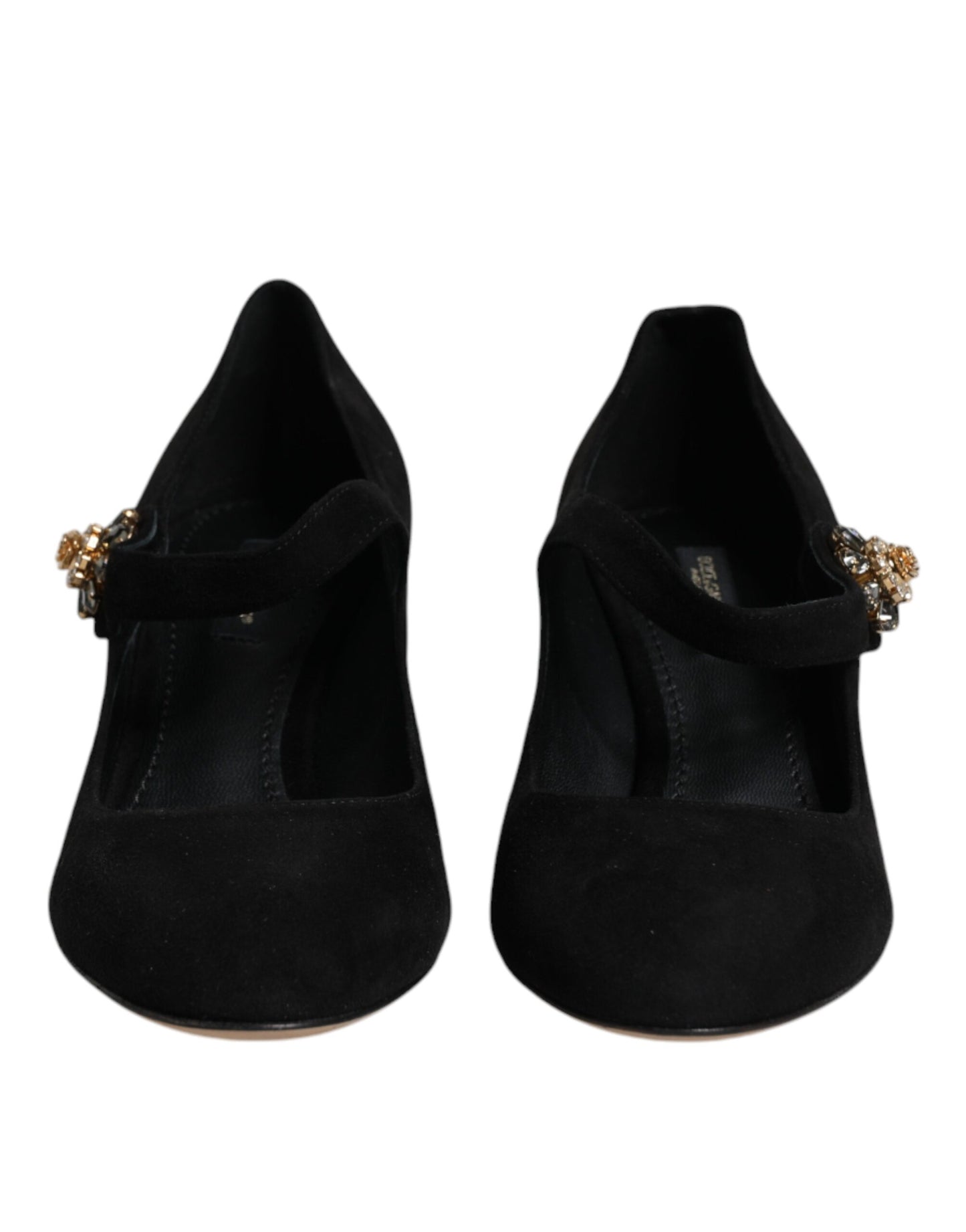 Чорні замшеві туфлі Dolce &amp; Gabbana Crystal Mary Jane Heels
