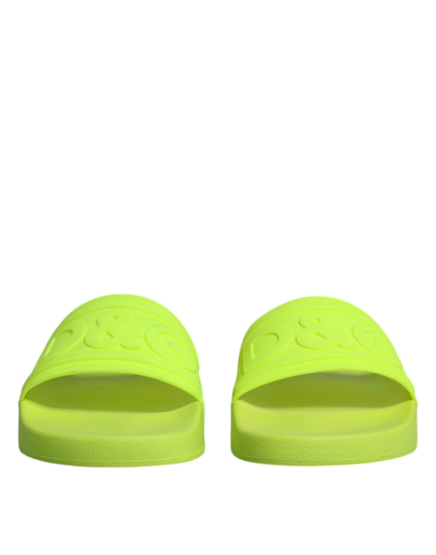 Dolce &amp; Gabbana Green Rubber Slides Сандалі Пляжний одяг Взуття