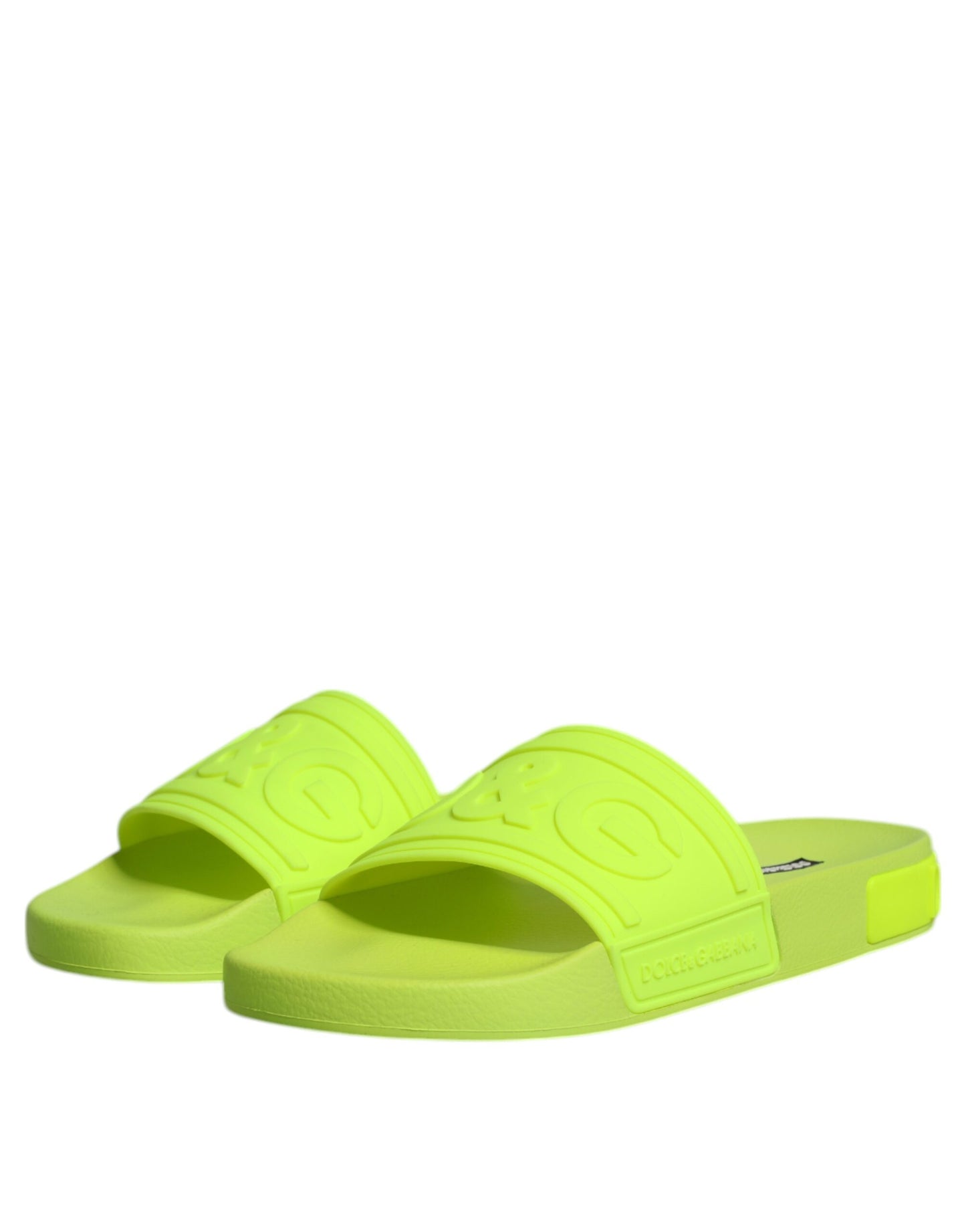 Dolce &amp; Gabbana Green Rubber Slides Сандалі Пляжний одяг Взуття