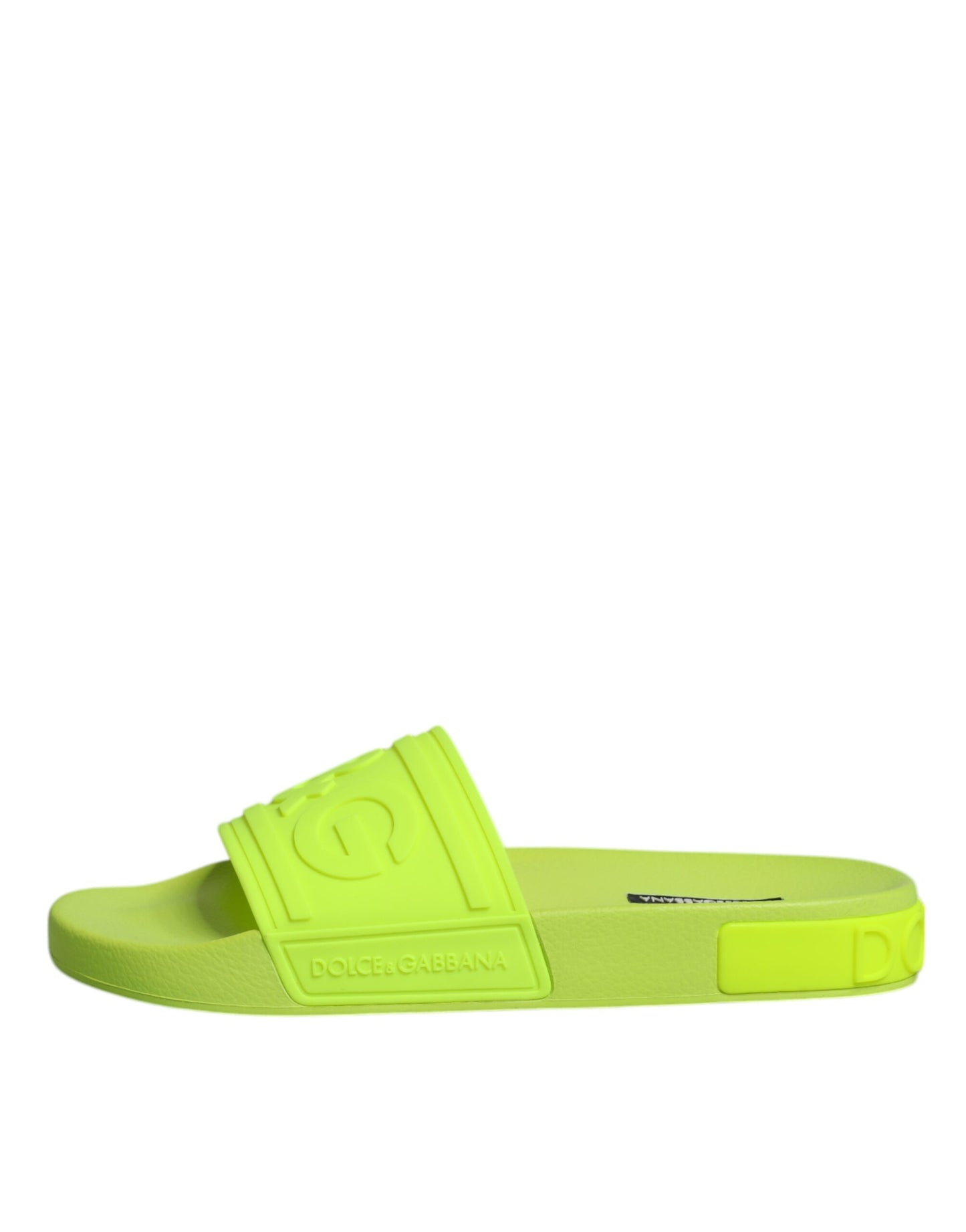 Dolce &amp; Gabbana Green Rubber Slides Сандалі Пляжний одяг Взуття