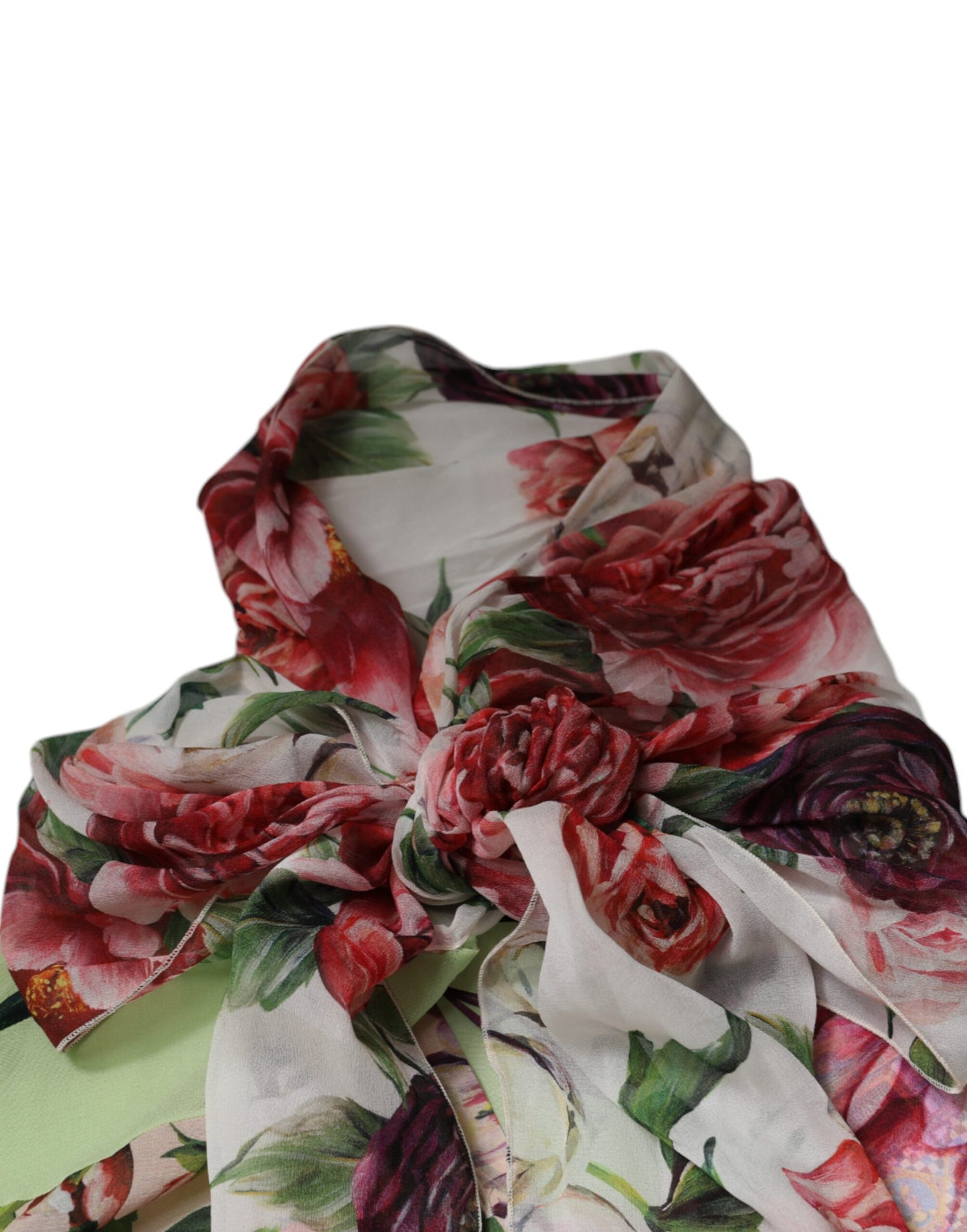 Dolce &amp; Gabbana, різнокольоровий топ з коміром Ascot і квітковим печворком