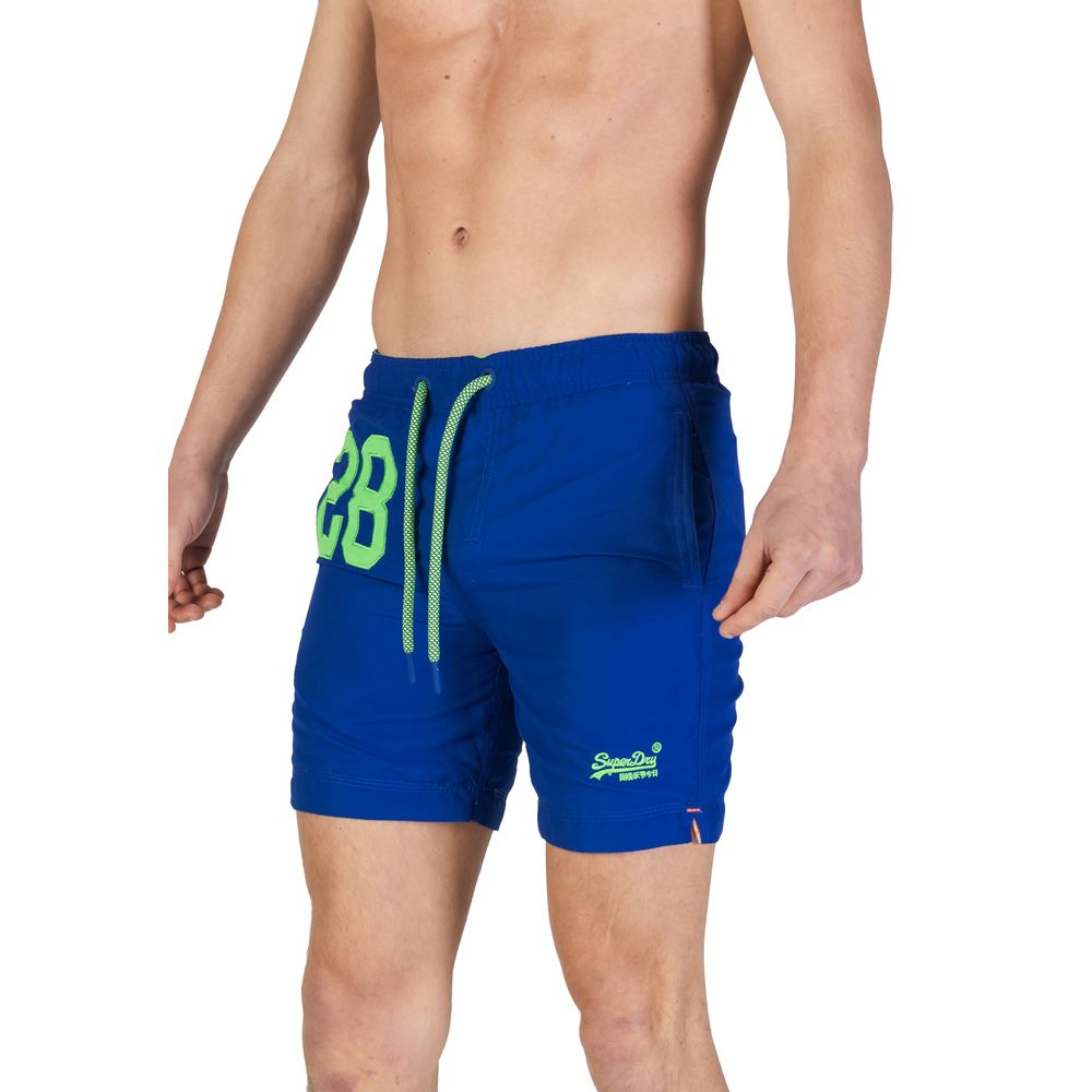 Синій поліестеровий купальник Superdry