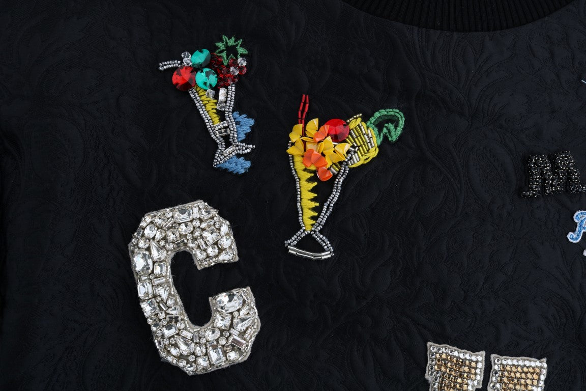 Чорний светр Dolce &amp; Gabbana Enchanted Crystal Embellished