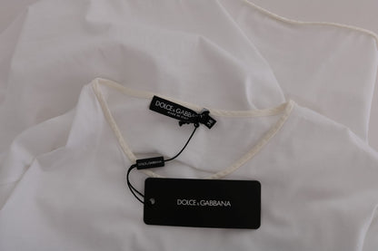 Елегантна біла блузка Dolce &amp; Gabbana з кришталевими акцентами