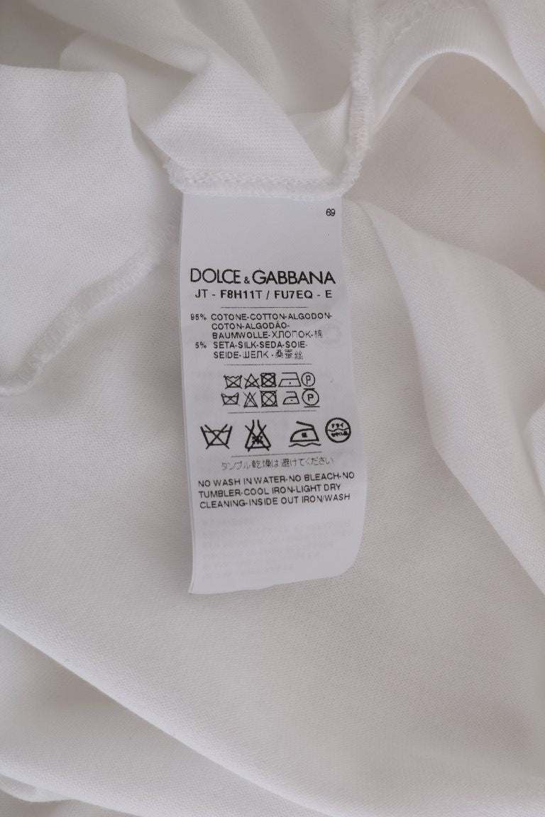 Елегантна біла блузка Dolce &amp; Gabbana з кришталевими акцентами
