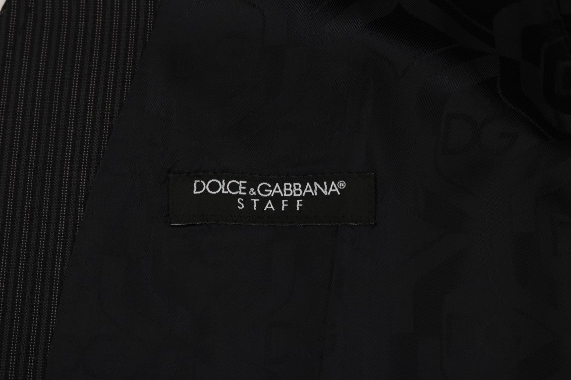 Елегантний сірий жилет із суміші вовни в смужку Dolce &amp; Gabbana