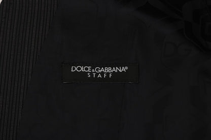 Елегантний сірий жилет із суміші вовни в смужку Dolce &amp; Gabbana