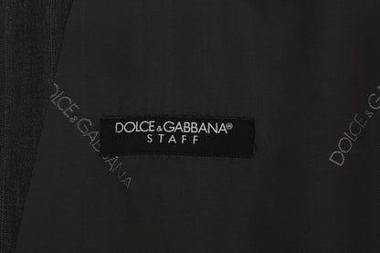Елегантний сірий однобортний жилет Dolce &amp; Gabbana в смужку