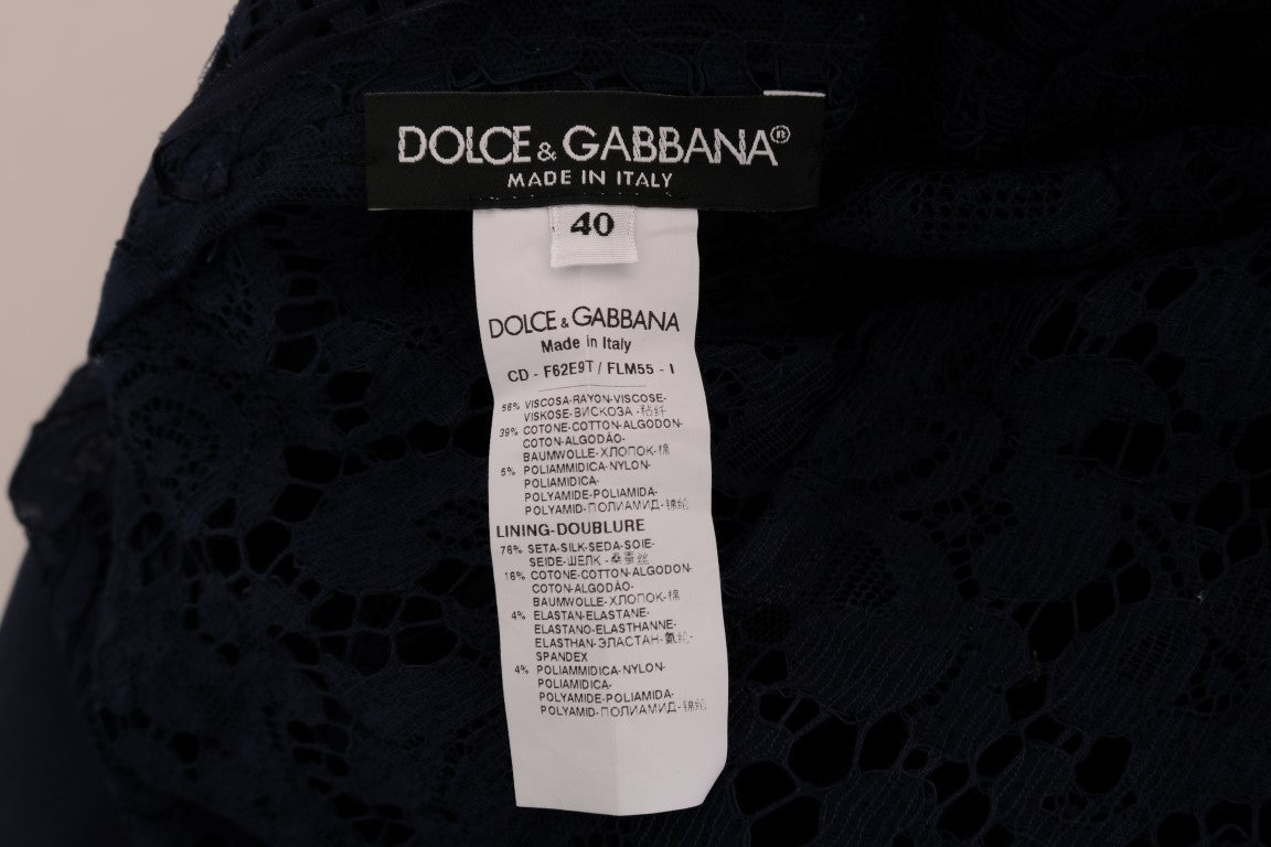 Елегантна мереживна сукня А-силуету з квітковим принтом Dolce &amp; Gabbana