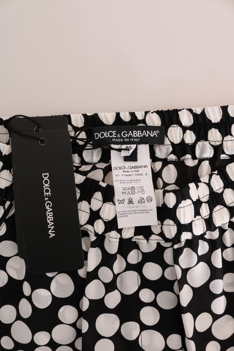 Елегантні шовкові штани з високою талією Dolce &amp; Gabbana в горошок
