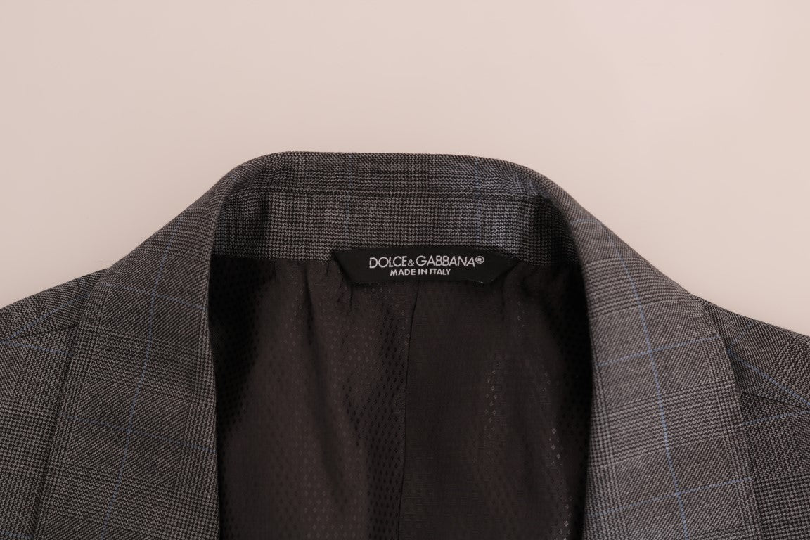 Витончений сірий вовняний піджак Dolce &amp; Gabbana в клітку