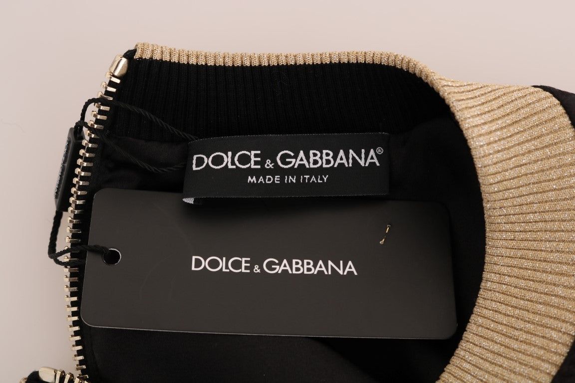 Чорний парчовий светр Dolce &amp; Gabbana Enchanted із блискітками