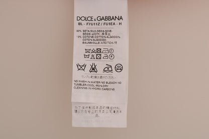 Червоний шовковий елегантний топ Dolce &amp; Gabbana з квітковою вишивкою
