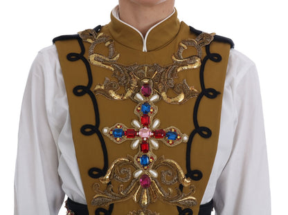 Жилет Dolce &amp; Gabbana Runway Embellished Crystal Cross