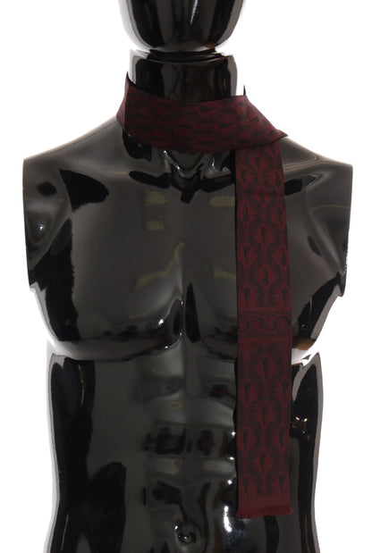 Чоловічий шарф Dolce &amp; Gabbana Silk Bordeaux Crown Chili Print