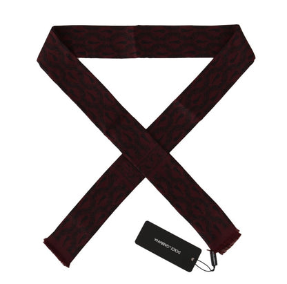 Чоловічий шарф Dolce &amp; Gabbana Silk Bordeaux Crown Chili Print