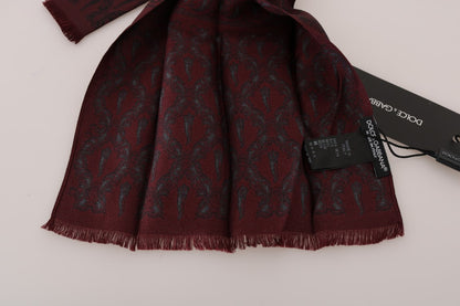Чоловічий шарф Dolce &amp; Gabbana Silk Bordeaux Crown Chili Print