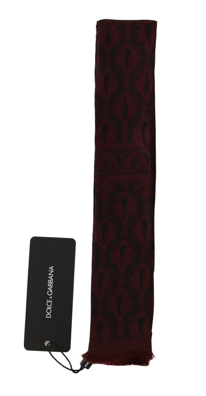 Чоловічий шарф Dolce &amp; Gabbana Silk Bordeaux Crown Chili Print