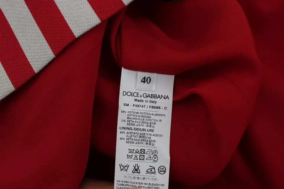Срібна спідниця Dolce &amp; Gabbana в червону смужку вище колін