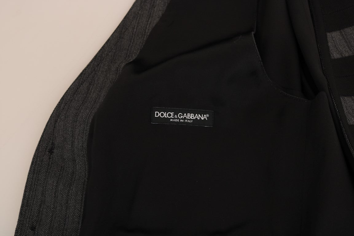 Елегантний сірий офіційний жилет Dolce &amp; Gabbana з візерунком Torrero