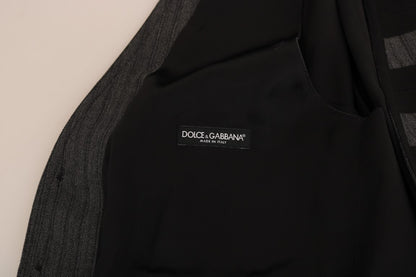 Елегантний сірий офіційний жилет Dolce &amp; Gabbana з візерунком Torrero