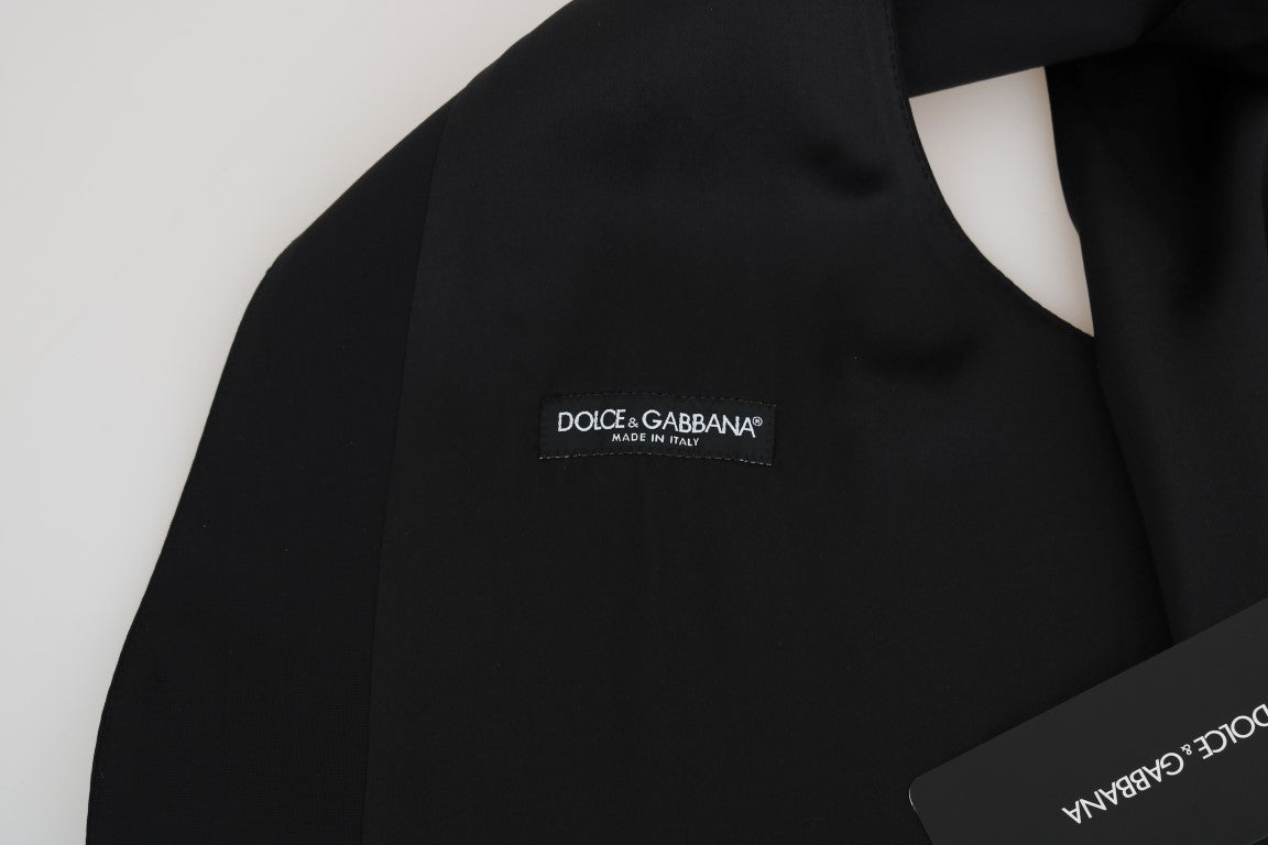 Елегантний приталений офіційний жилет Dolce &amp; Gabbana чорного кольору