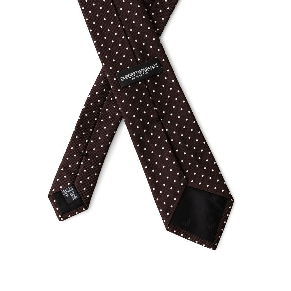 Коричневі шовкові краватки та метелик Emporio Armani
