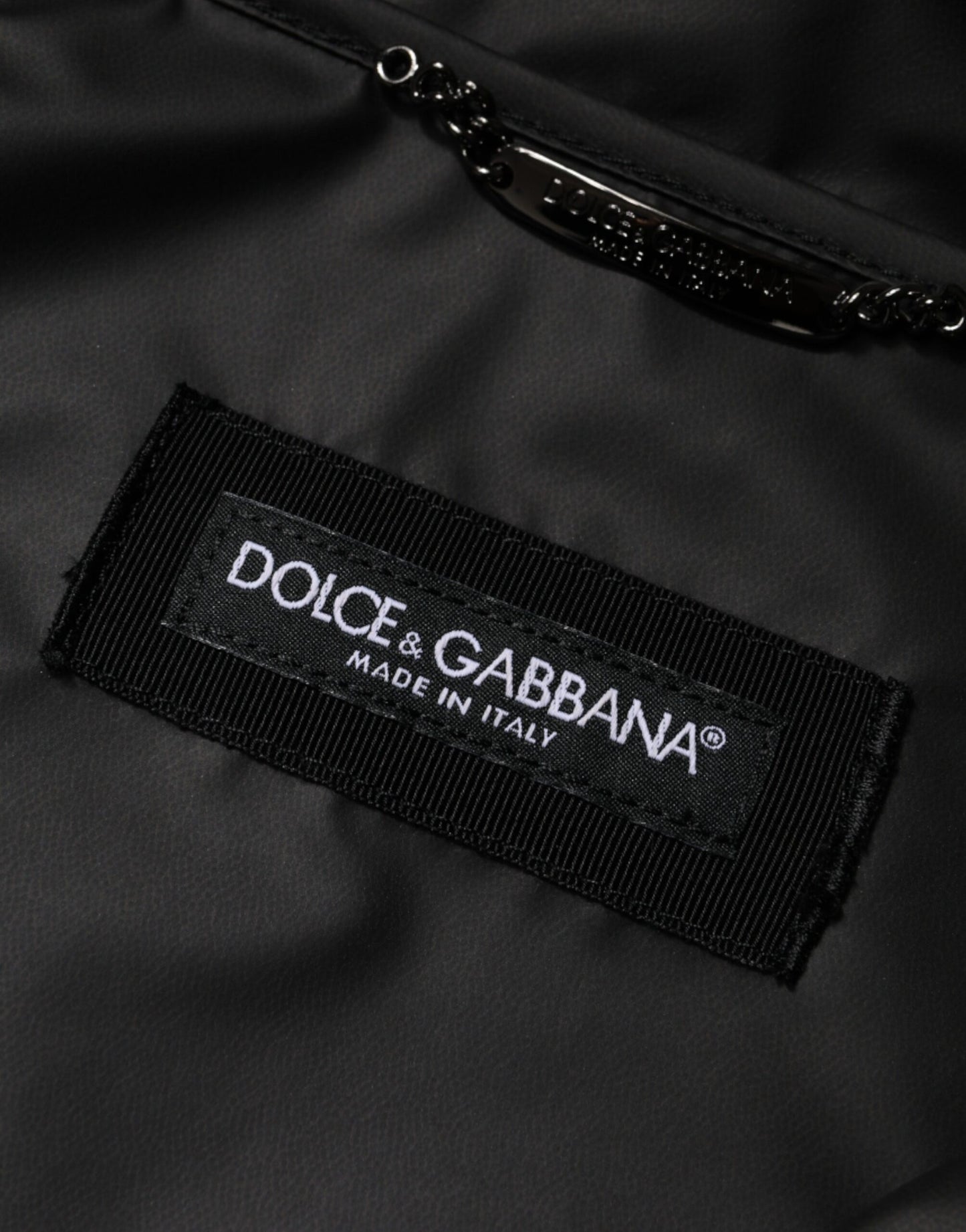 Чоловіча куртка Dolce &amp; Gabbana з капюшоном і повним застібкою з поліестеру