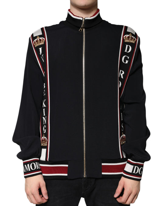 Світшот Dolce &amp; Gabbana Black DG King на повній блискавці