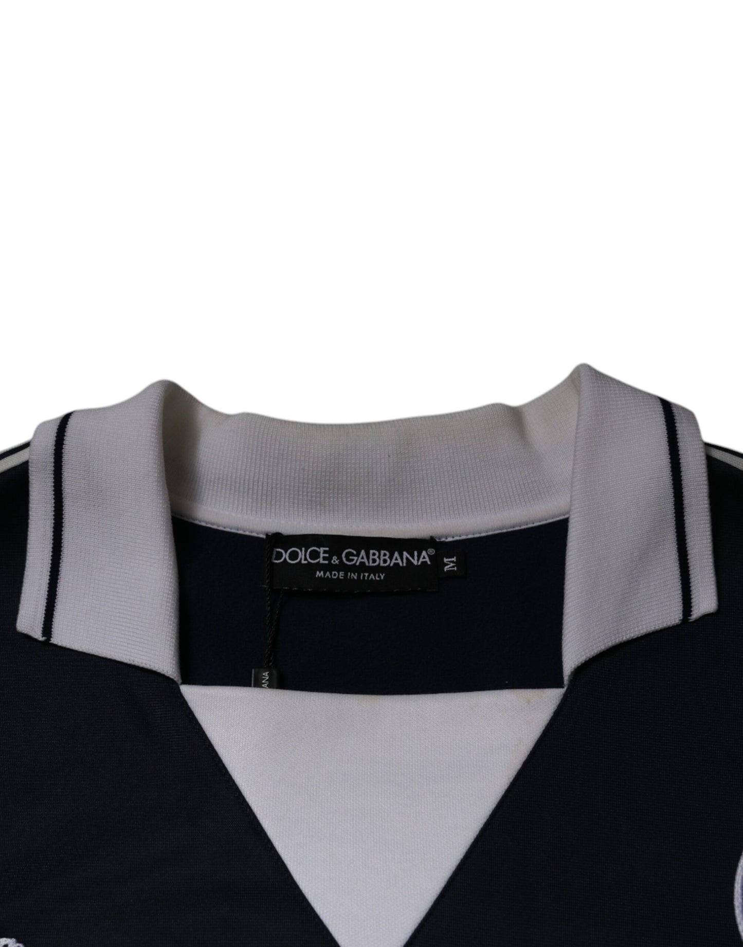 Светр-пуловер із синім логотипом Dolce &amp; Gabbana з трикотажним коміром