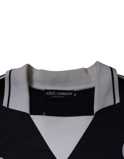 Светр-пуловер із синім логотипом Dolce &amp; Gabbana з трикотажним коміром
