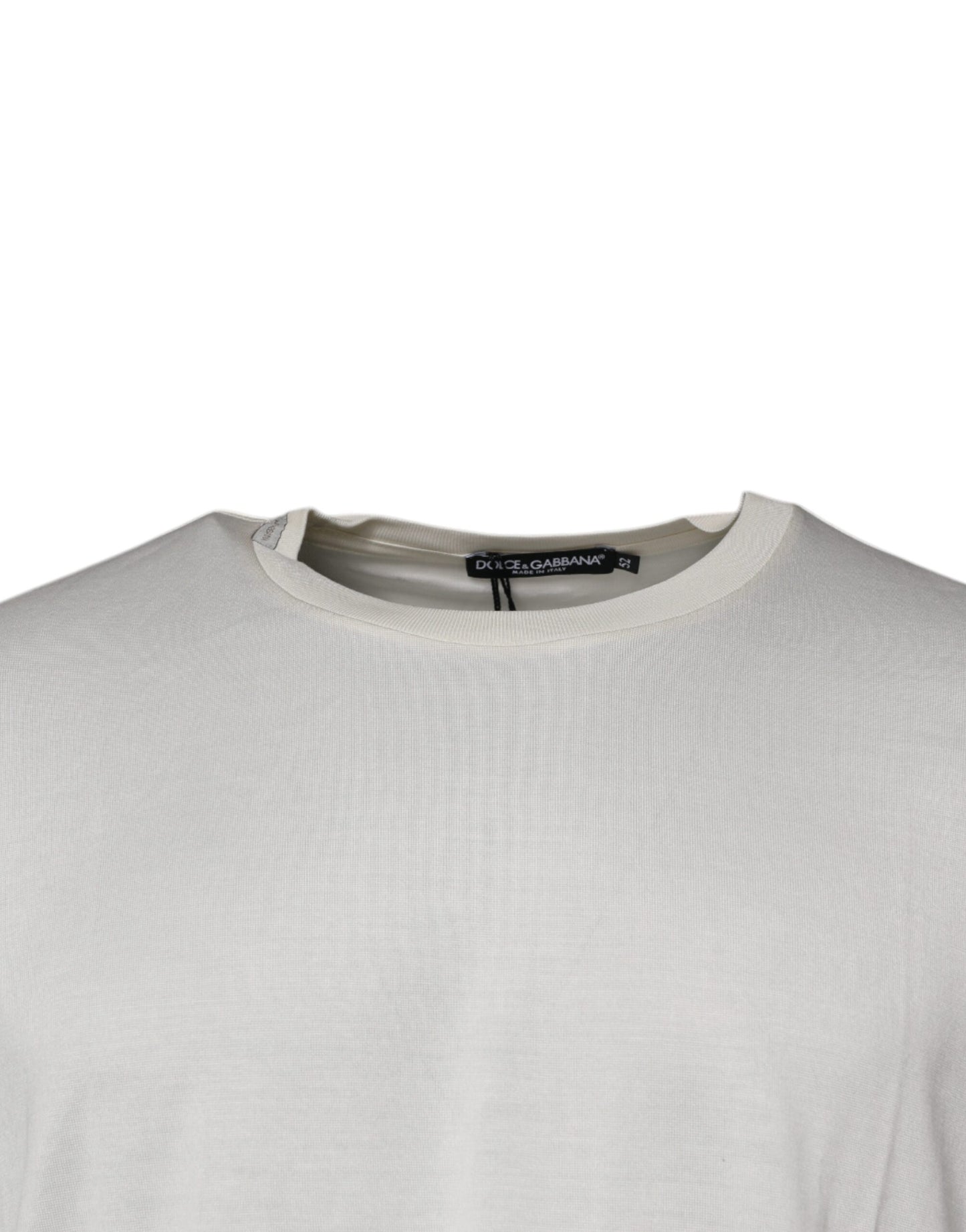 Футболка Dolce &amp; Gabbana Off White з круглим вирізом і короткими рукавами