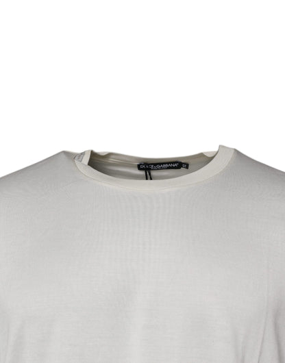 Футболка Dolce &amp; Gabbana Off White з круглим вирізом і короткими рукавами