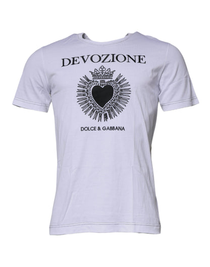 Біла футболка з круглим вирізом і коротким рукавом Dolce &amp; Gabbana Devozione