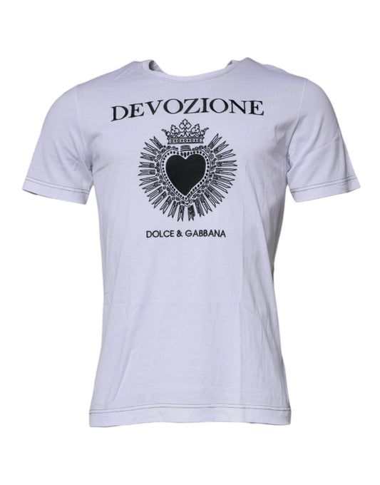 Біла футболка з круглим вирізом і коротким рукавом Dolce &amp; Gabbana Devozione