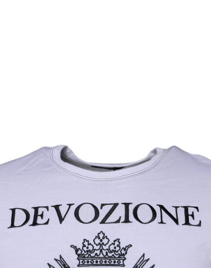Біла футболка з круглим вирізом і коротким рукавом Dolce &amp; Gabbana Devozione