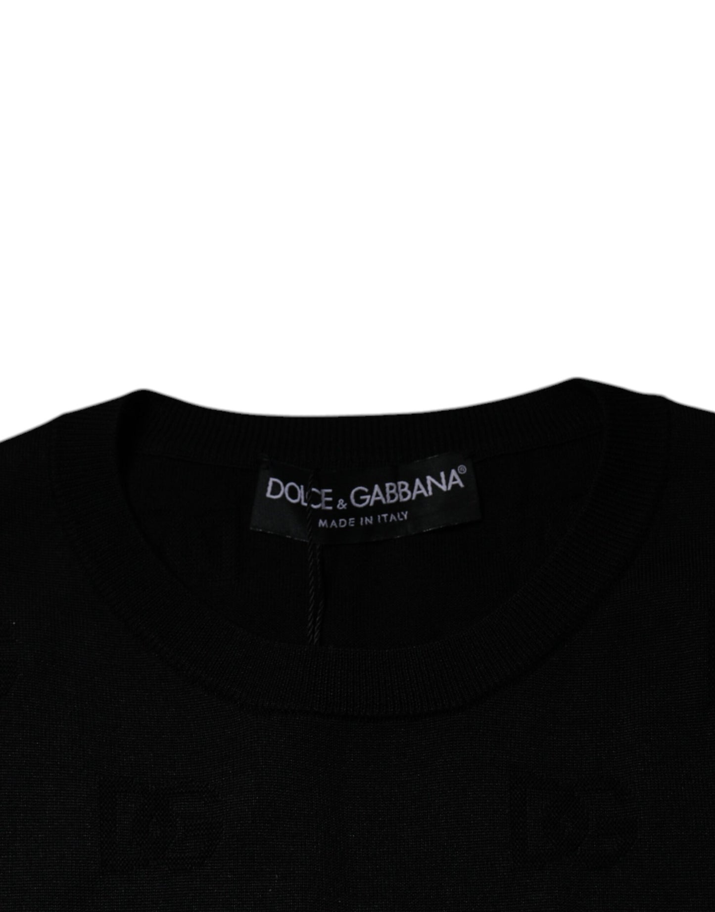 Чорна шовкова футболка без рукавів із круглим вирізом Dolce &amp; Gabbana