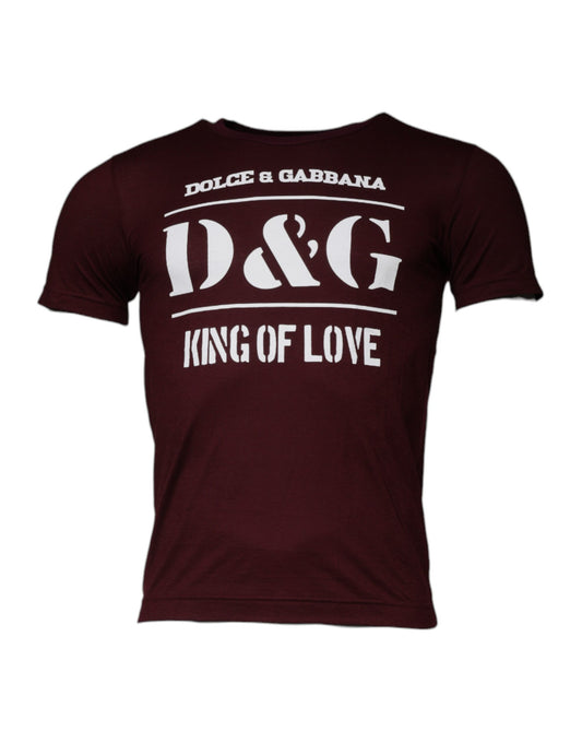 Футболка Dolce &amp; Gabbana Dark Red D&amp;G King Of Love з круглим вирізом