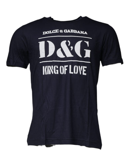 Бавовняна футболка з круглим вирізом Dolce &amp; Gabbana Blue D&amp;G King Of Love