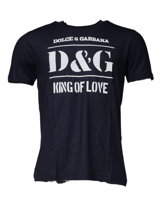 Бавовняна футболка з круглим вирізом Dolce &amp; Gabbana Blue D&amp;G King Of Love