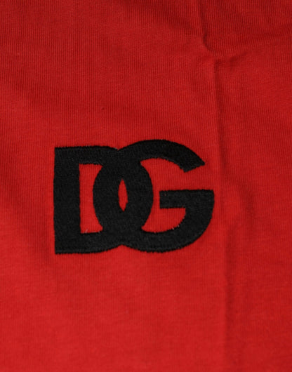 Бавовняна футболка з круглим вирізом із логотипом Dolce &amp; Gabbana Red DG