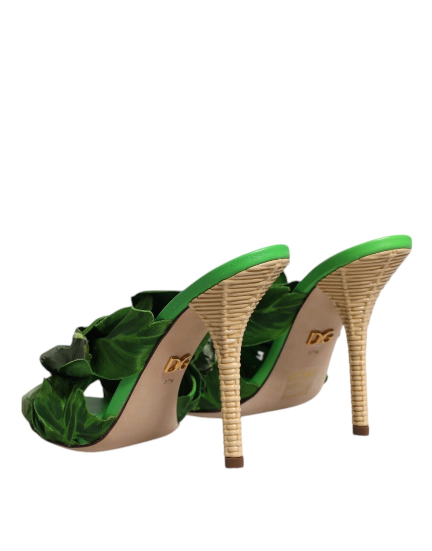 Босоніжки Dolce &amp; Gabbana Green Crystal Slides KEIRA