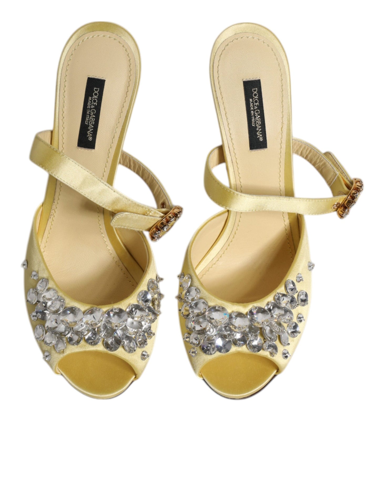 Dolce &amp; Gabbana Yellow Crystal Slides Босоніжки KEIRA