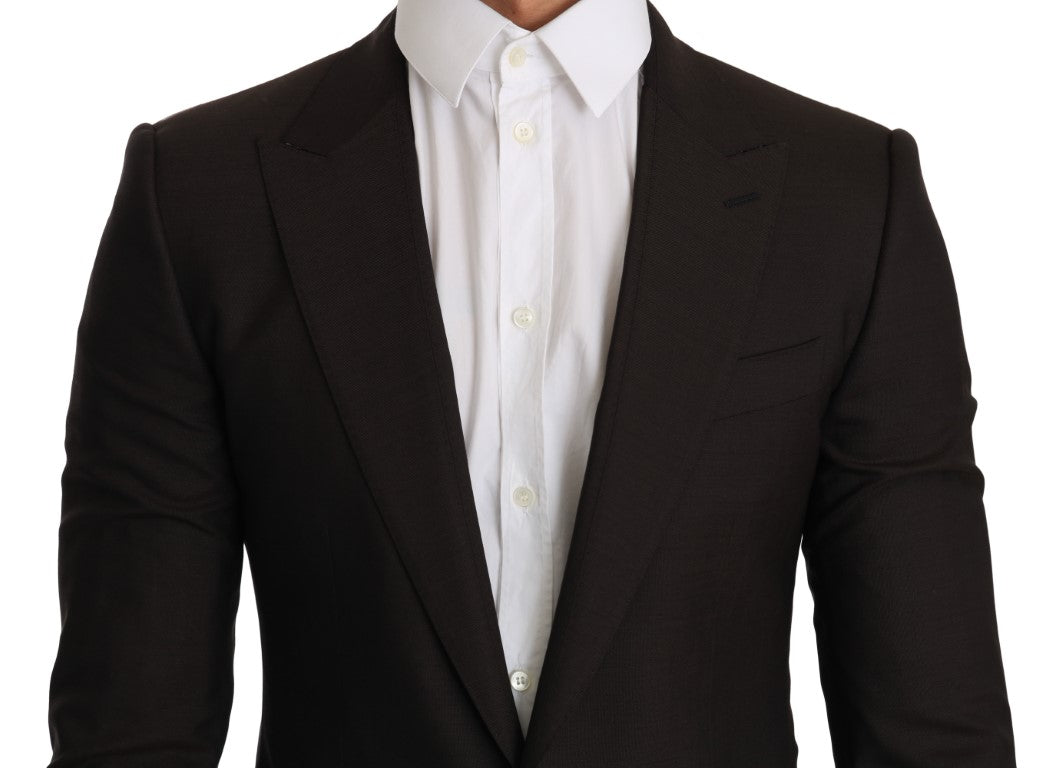 Коричневий піджак із натуральної вовни Dolce &amp; Gabbana Sleek Sleek