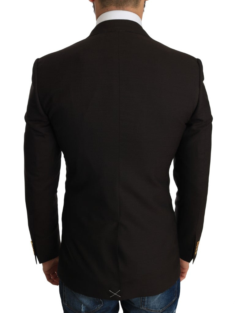 Коричневий піджак із натуральної вовни Dolce &amp; Gabbana Sleek Sleek